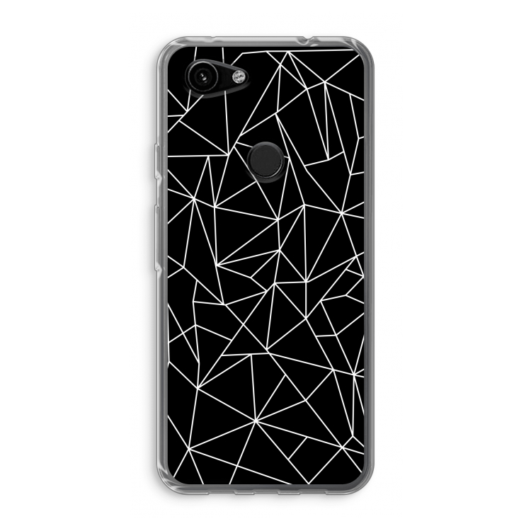 Geometrische lijnen wit: Google Pixel 3a Transparant Hoesje