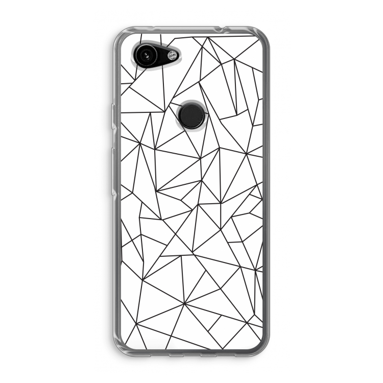 Geometrische lijnen zwart: Google Pixel 3a Transparant Hoesje