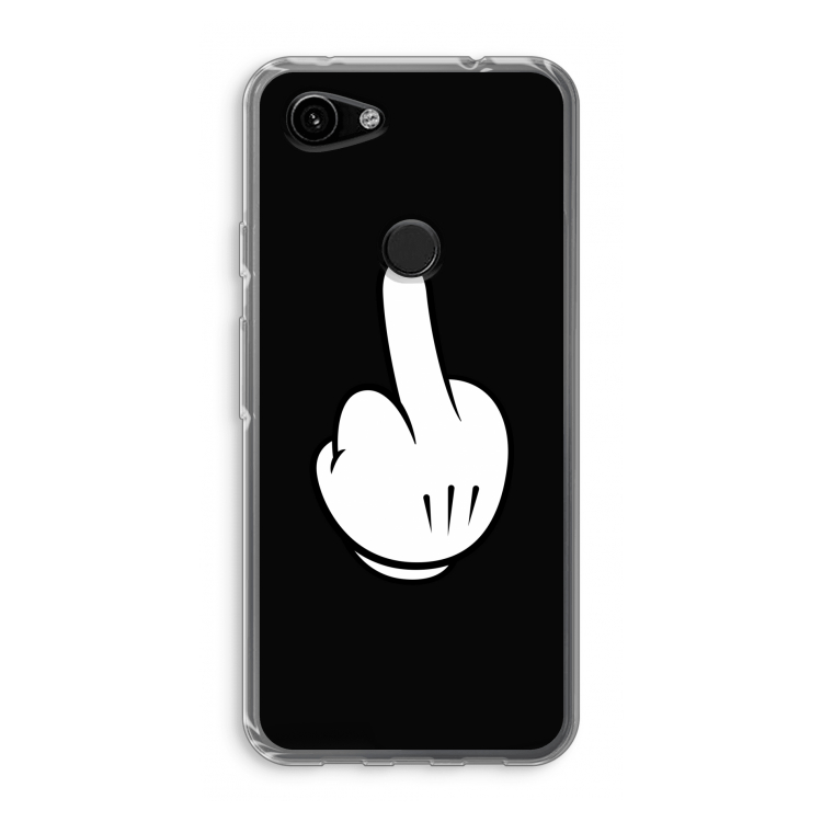Middle finger black: Google Pixel 3a Transparant Hoesje