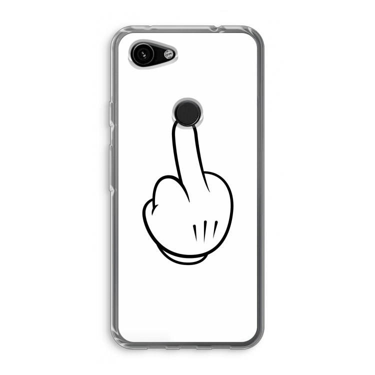 Middle finger white: Google Pixel 3a Transparant Hoesje