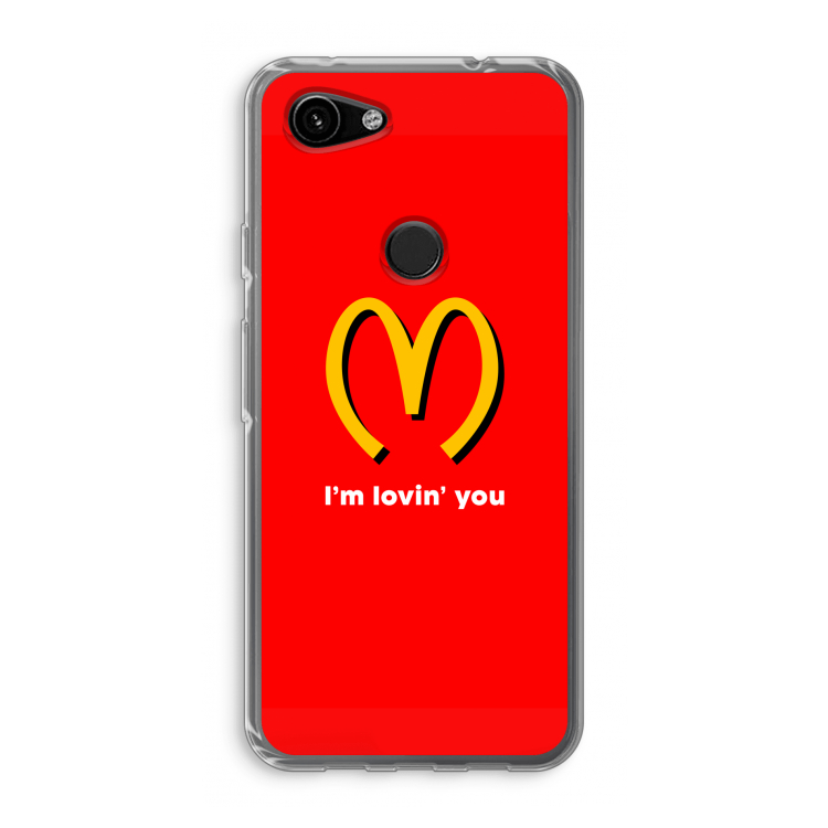 I'm lovin' you: Google Pixel 3a Transparant Hoesje