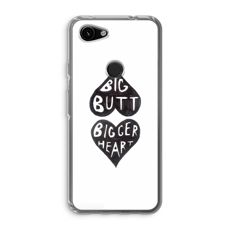 Big butt bigger heart: Google Pixel 3a Transparant Hoesje