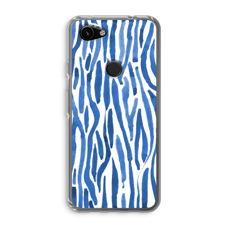 Blauwe nerven: Google Pixel 3a Transparant Hoesje
