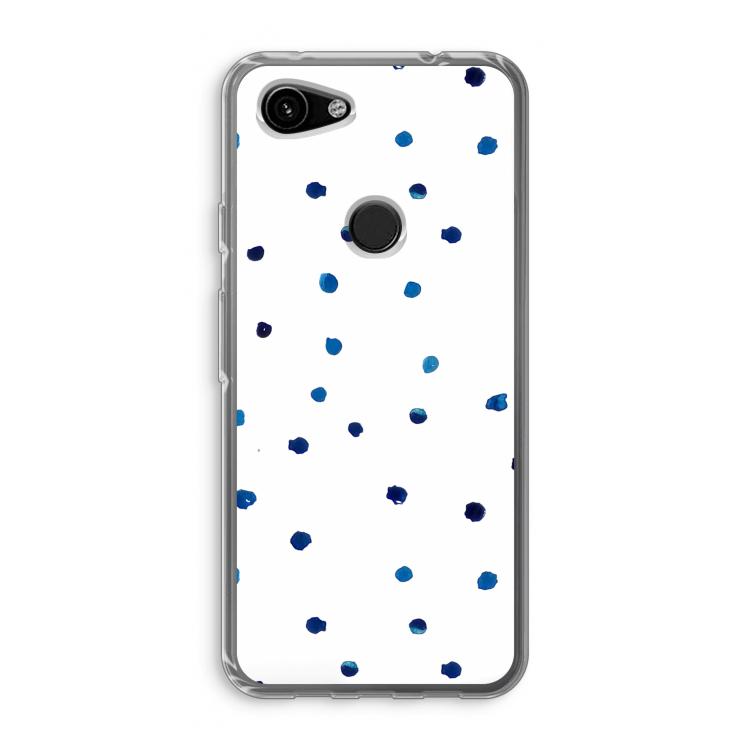 Blauwe stippen: Google Pixel 3a Transparant Hoesje