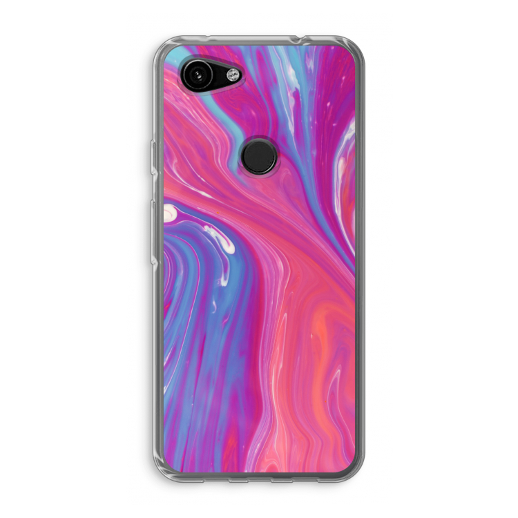 Paarse stroom: Google Pixel 3a Transparant Hoesje
