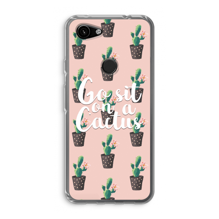 Cactus quote: Google Pixel 3a Transparant Hoesje