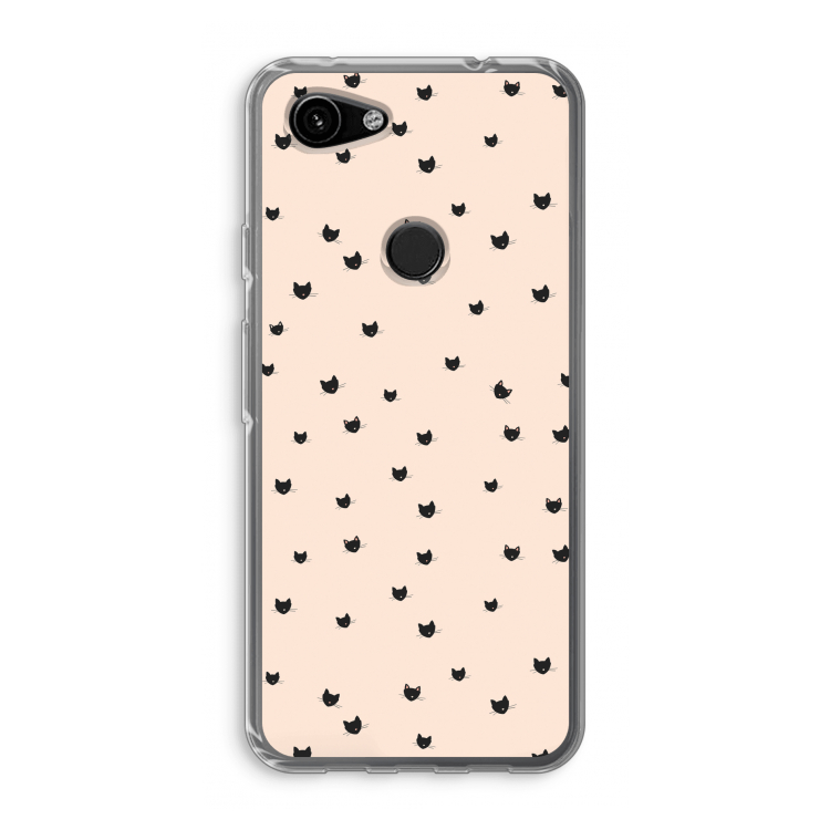 Kleine kattenkopjes: Google Pixel 3a Transparant Hoesje