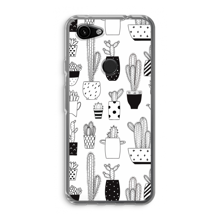 Cactusmotief: Google Pixel 3a Transparant Hoesje