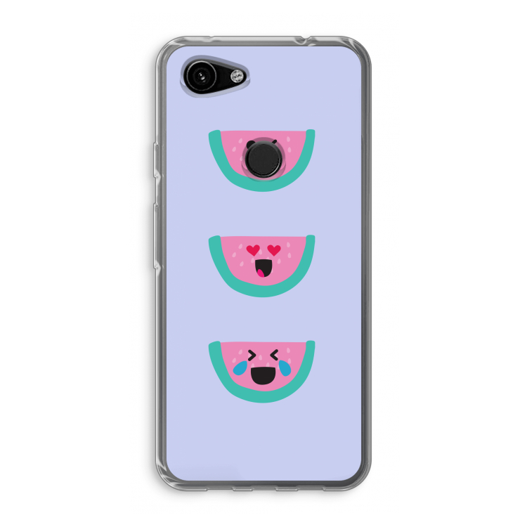 Smiley watermeloen: Google Pixel 3a Transparant Hoesje