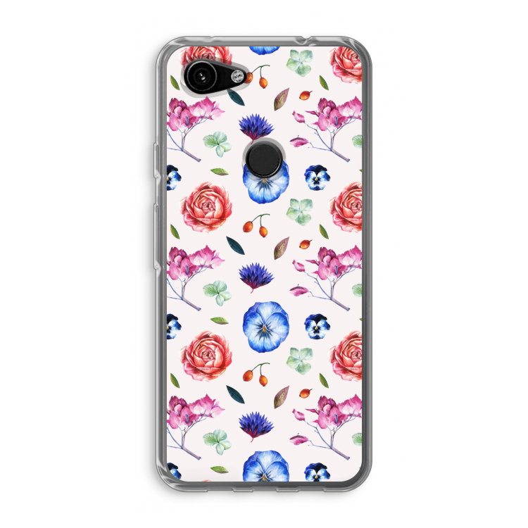 Bloemetjes: Google Pixel 3a Transparant Hoesje