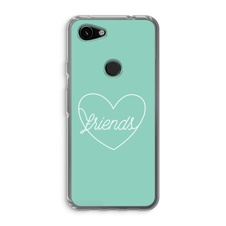 Friends heart pastel: Google Pixel 3a Transparant Hoesje