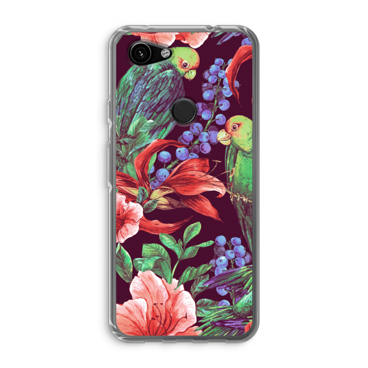 Papegaaien: Google Pixel 3a Transparant Hoesje