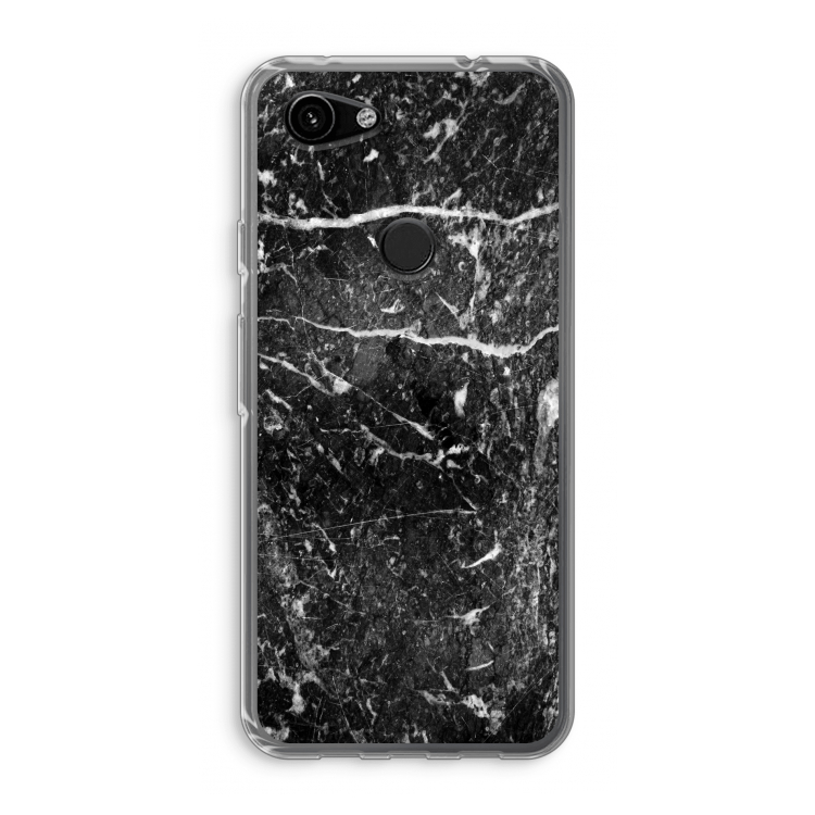 Zwart marmer: Google Pixel 3a Transparant Hoesje