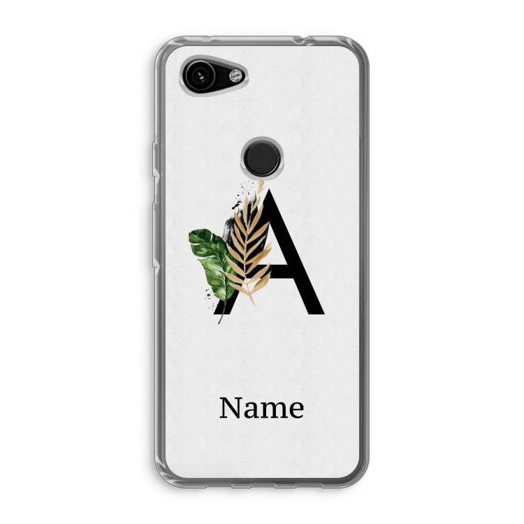 Charcoal Flora: Google Pixel 3a Transparant Hoesje