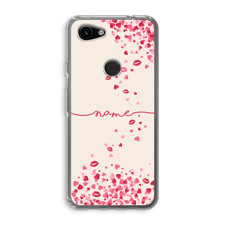 Hartjes en kusjes: Google Pixel 3a Transparant Hoesje
