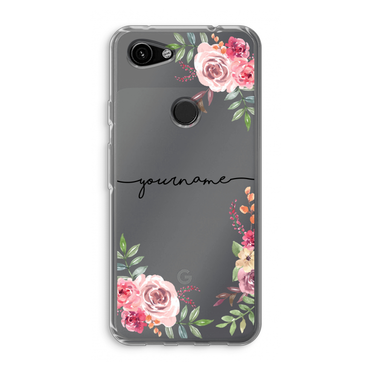 Rozen: Google Pixel 3a Transparant Hoesje