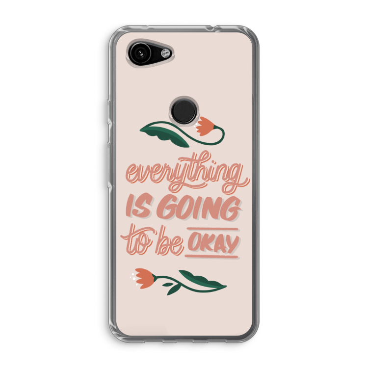 Optimistic flower girl: Google Pixel 3a Transparant Hoesje
