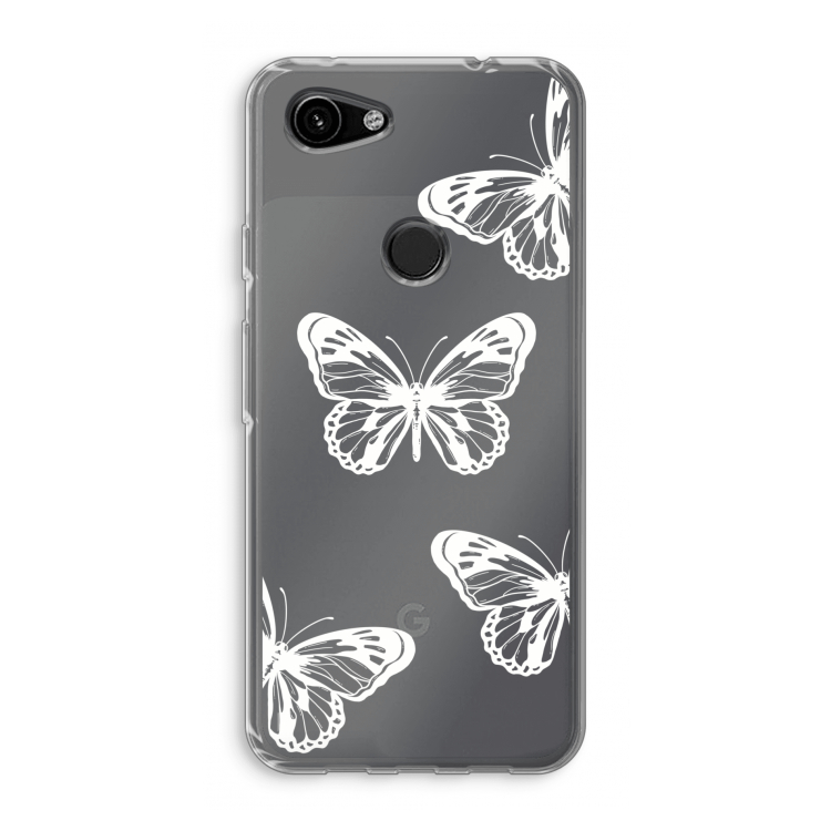 White butterfly: Google Pixel 3a Transparant Hoesje