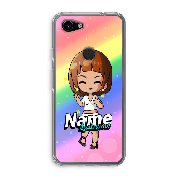 Chibi Maker vrouw: Google Pixel 3a Transparant Hoesje