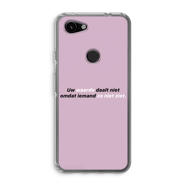 uw waarde daalt niet: Google Pixel 3a Transparant Hoesje