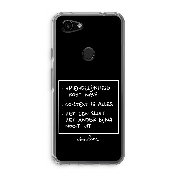 Mijn Motto's: Google Pixel 3a Transparant Hoesje