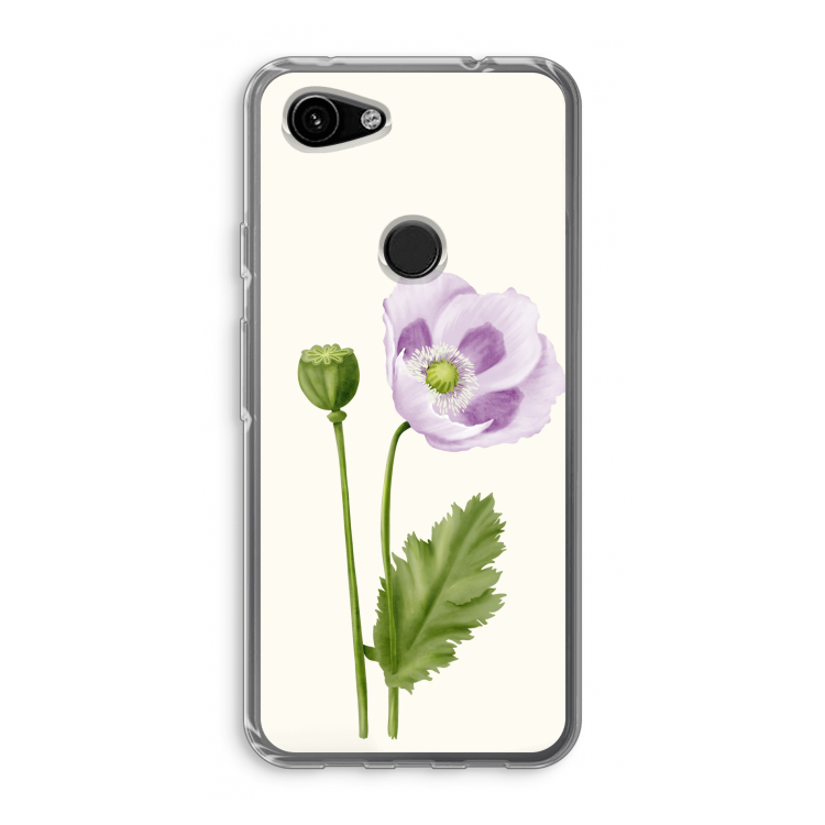 Purple poppy: Google Pixel 3a Transparant Hoesje