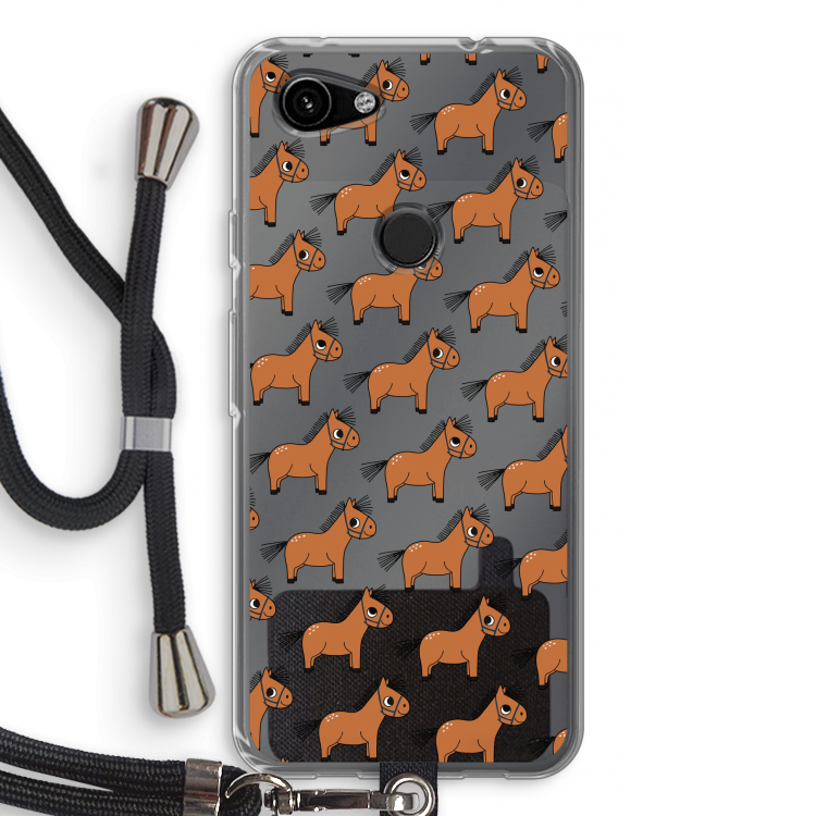 Pony: Pixel 3a Transparant Hoesje met koord