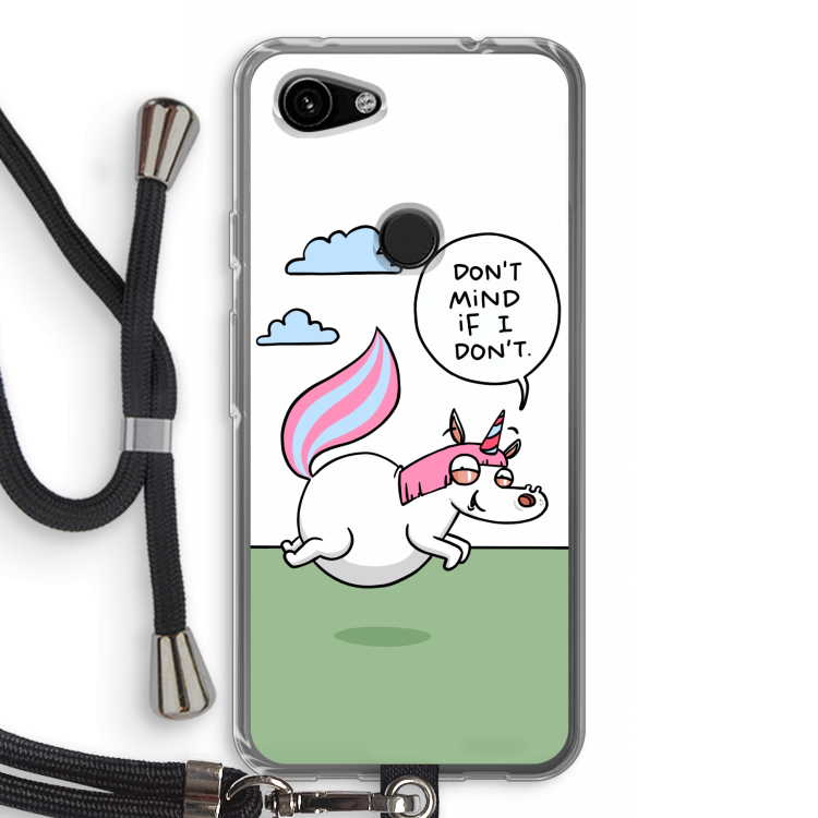 Unicorn: Pixel 3a Transparant Hoesje met koord