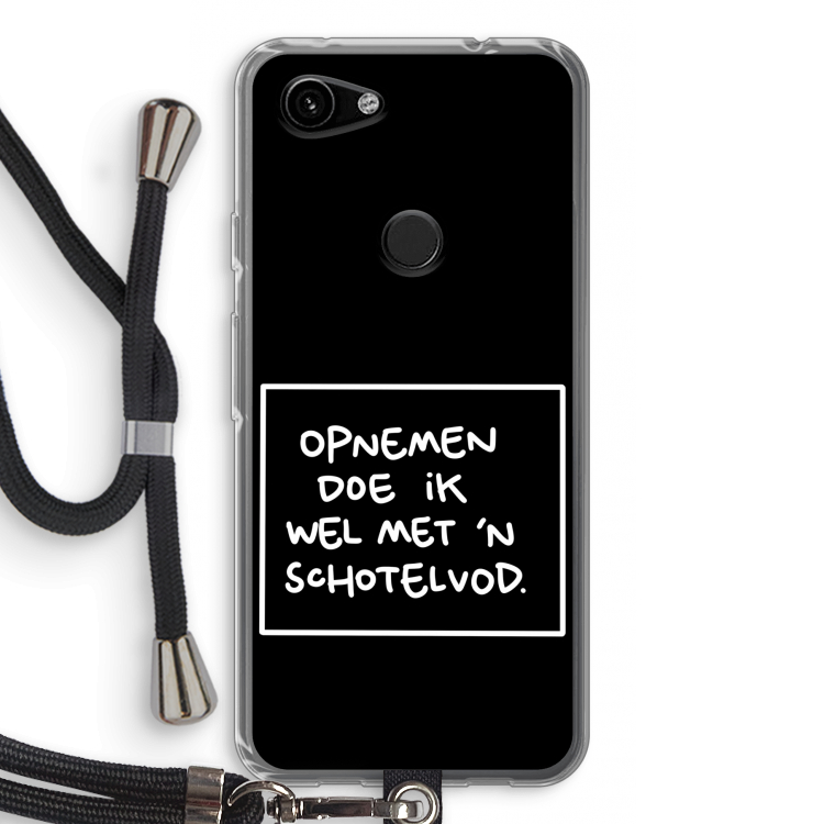 Schotelvod: Pixel 3a Transparant Hoesje met koord