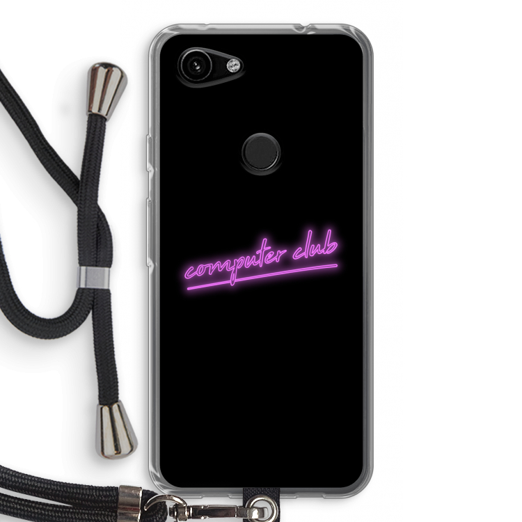Vice Black: Pixel 3a Transparant Hoesje met koord