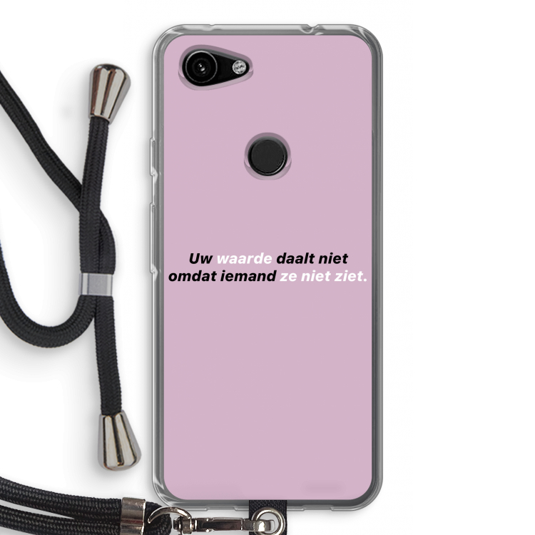 uw waarde daalt niet: Pixel 3a Transparant Hoesje met koord