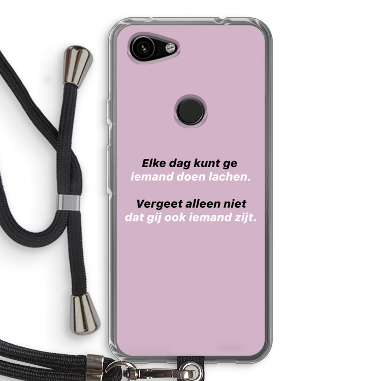 gij zijt ook iemand: Pixel 3a Transparant Hoesje met koord