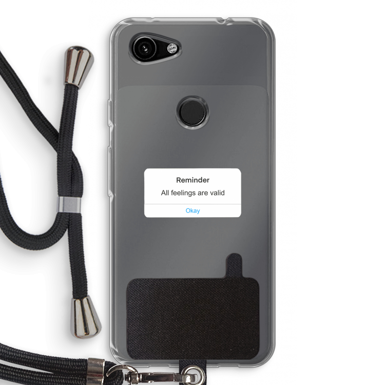 Reminder: Pixel 3a Transparant Hoesje met koord