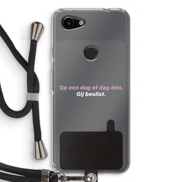 gij beslist: Pixel 3a Transparant Hoesje met koord