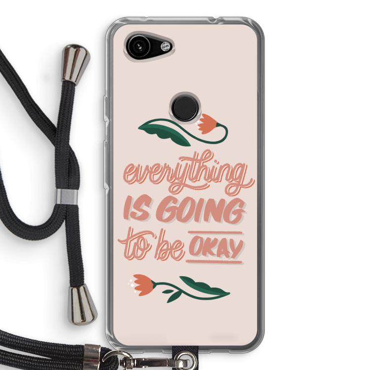 Optimistic flower girl: Pixel 3a Transparant Hoesje met koord