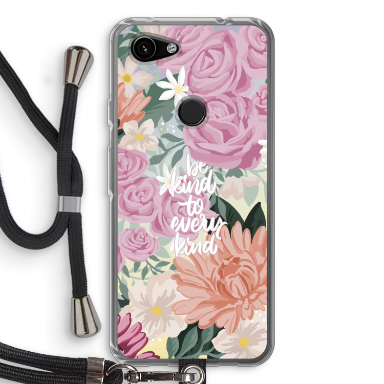 Kindness matters: Pixel 3a Transparant Hoesje met koord