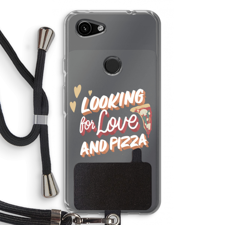 Pizza is the answer: Pixel 3a Transparant Hoesje met koord