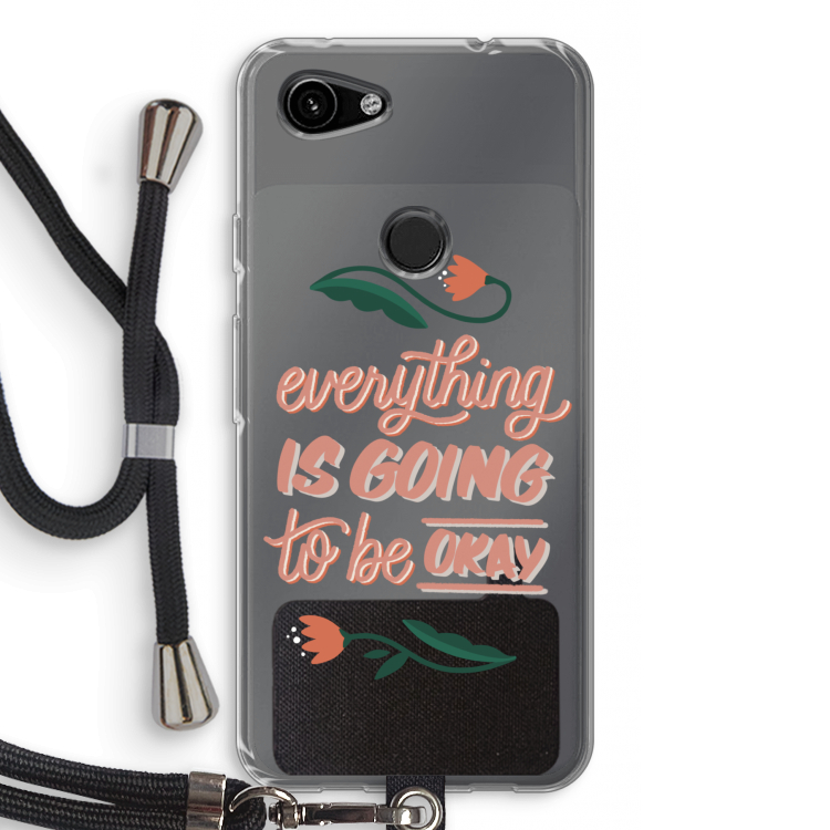 Optimistic flower girl: Pixel 3a Transparant Hoesje met koord