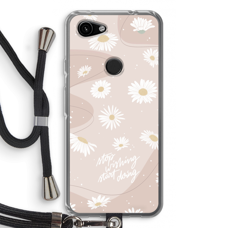 Daydreaming becomes reality: Pixel 3a Transparant Hoesje met koord