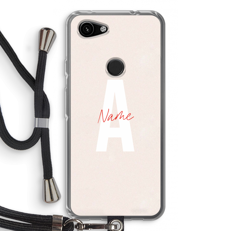 Strawberry Milkshake: Pixel 3a Transparant Hoesje met koord