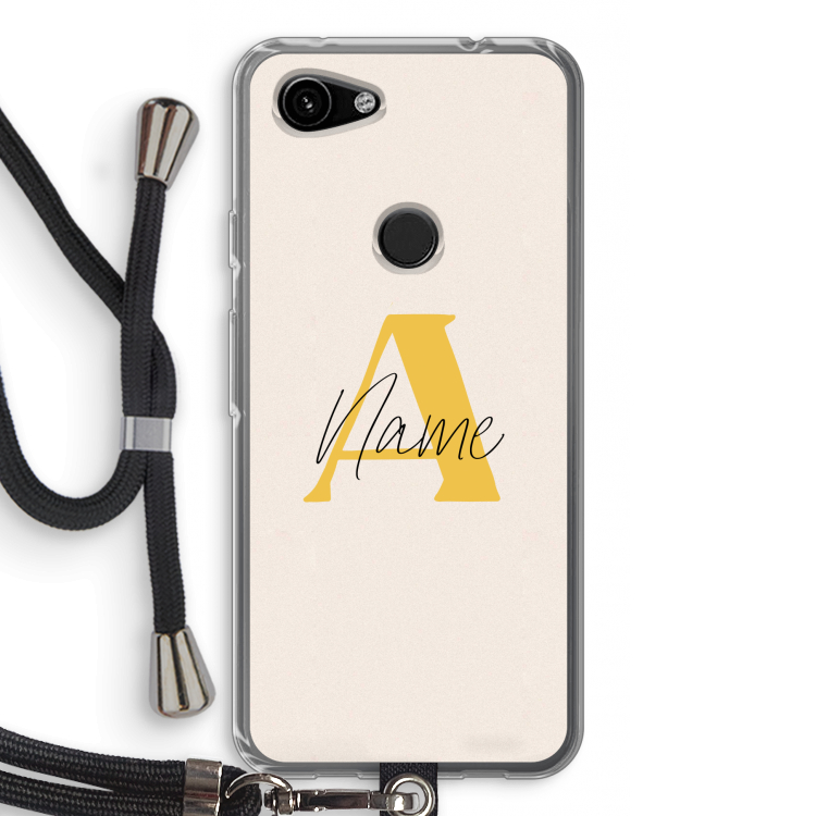 Amber Script: Pixel 3a Transparant Hoesje met koord