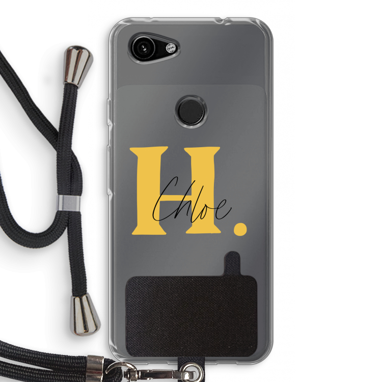 Amber Script: Pixel 3a Transparant Hoesje met koord