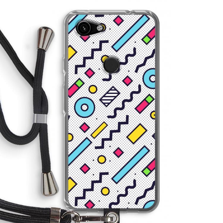 8-bit N°8: Pixel 3a Transparant Hoesje met koord