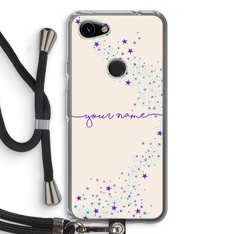 Sterren: Pixel 3a Transparant Hoesje met koord