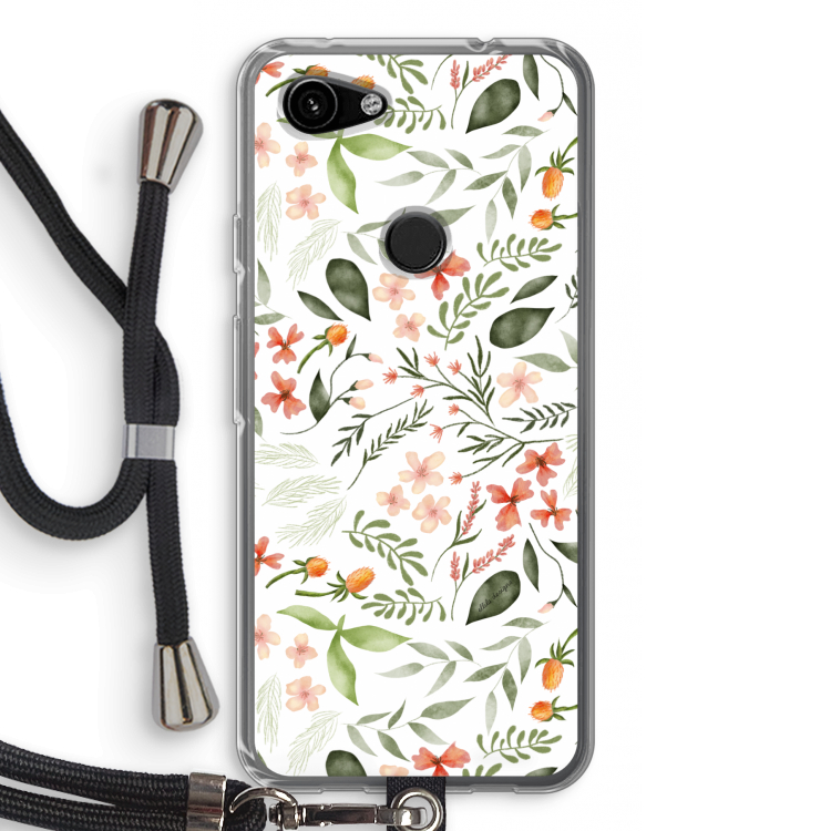Sweet little flowers: Pixel 3a Transparant Hoesje met koord