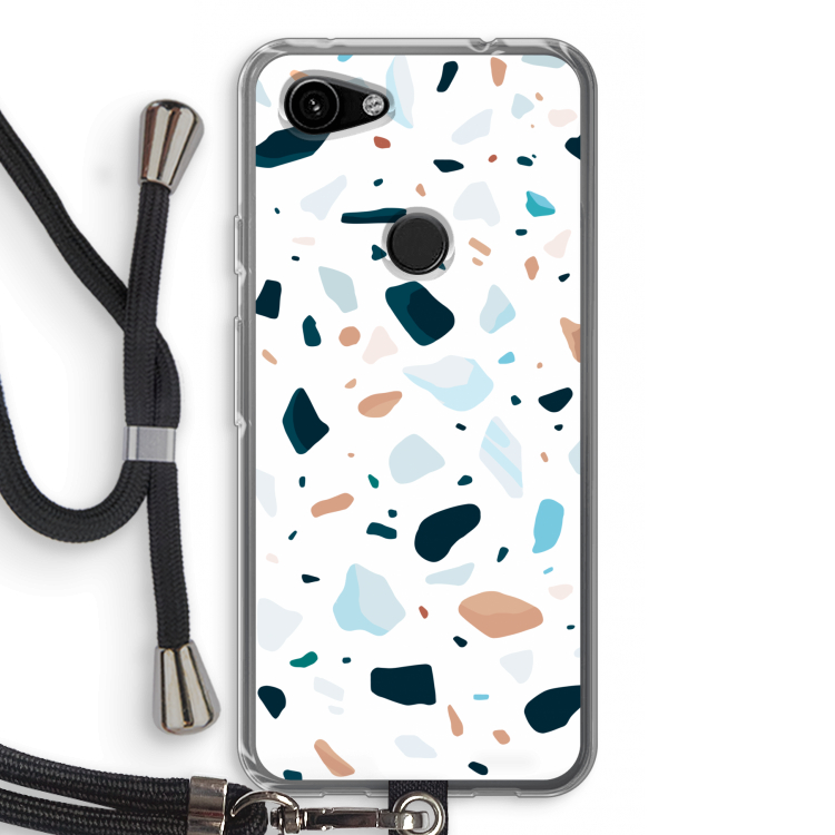 Terrazzo N°13: Pixel 3a Transparant Hoesje met koord
