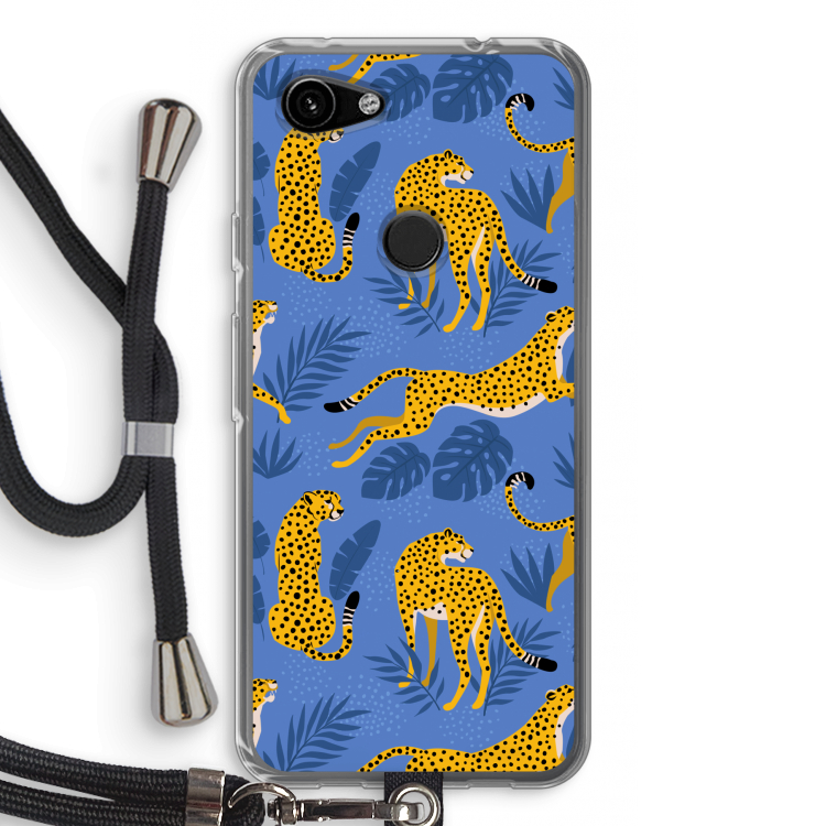 Luipaard: Pixel 3a Transparant Hoesje met koord