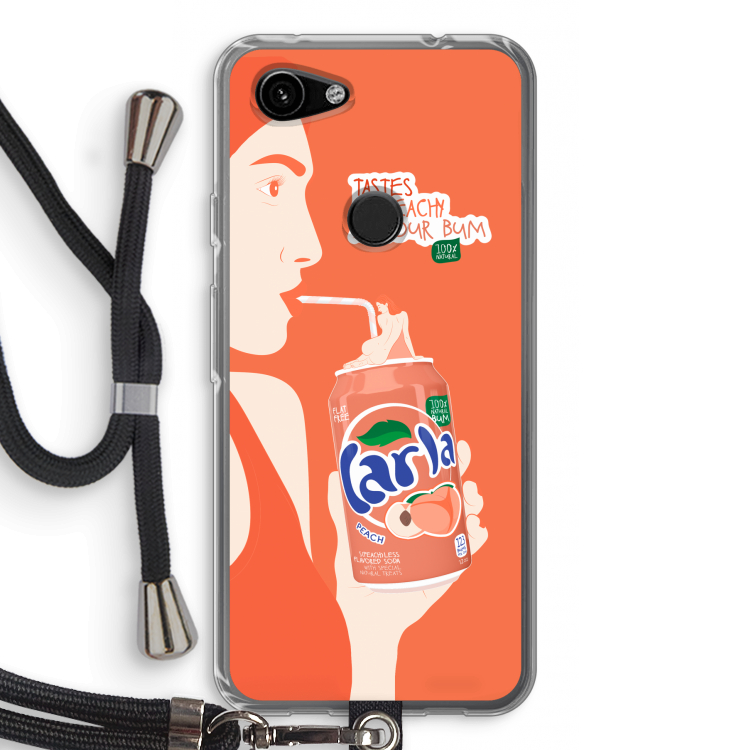 Peach please!: Pixel 3a Transparant Hoesje met koord