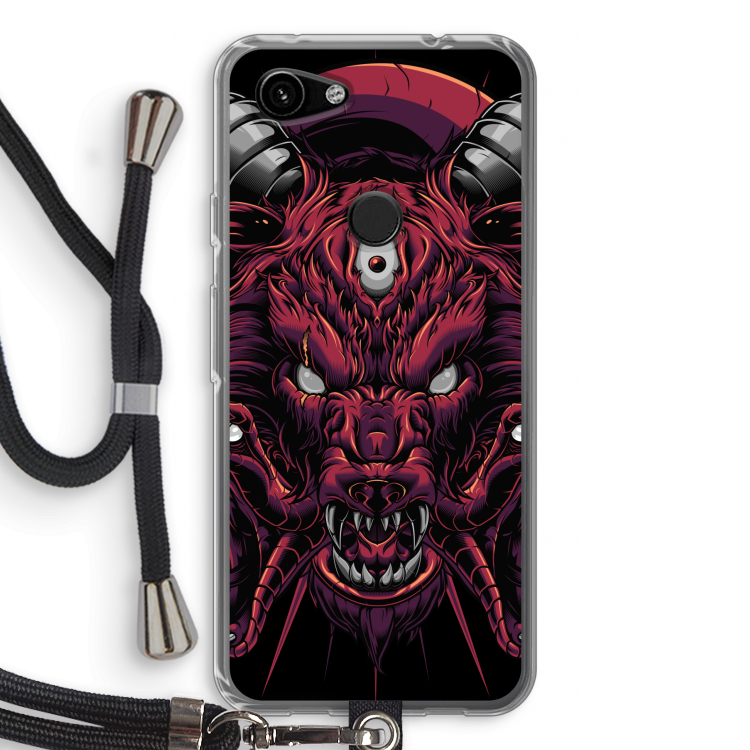 Hell Hound and Serpents: Pixel 3a Transparant Hoesje met koord