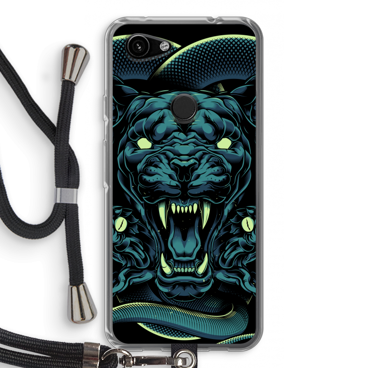 Cougar and Vipers: Pixel 3a Transparant Hoesje met koord